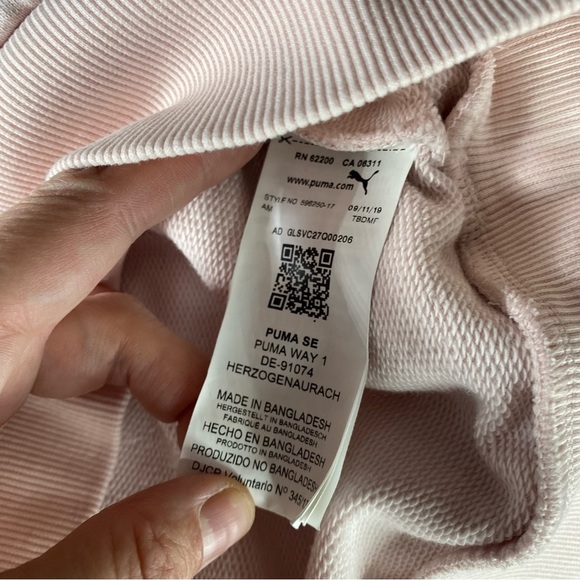 Puma Crew Neck Pink Pullover Sweatshirt Women’s Size Large Athleisure Sporty - Picture 4 of 7